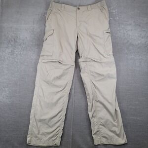 Columbia Convertible Hiking Pants‎ Mens 36x32 Omni-Shade Sun Protection Khaki